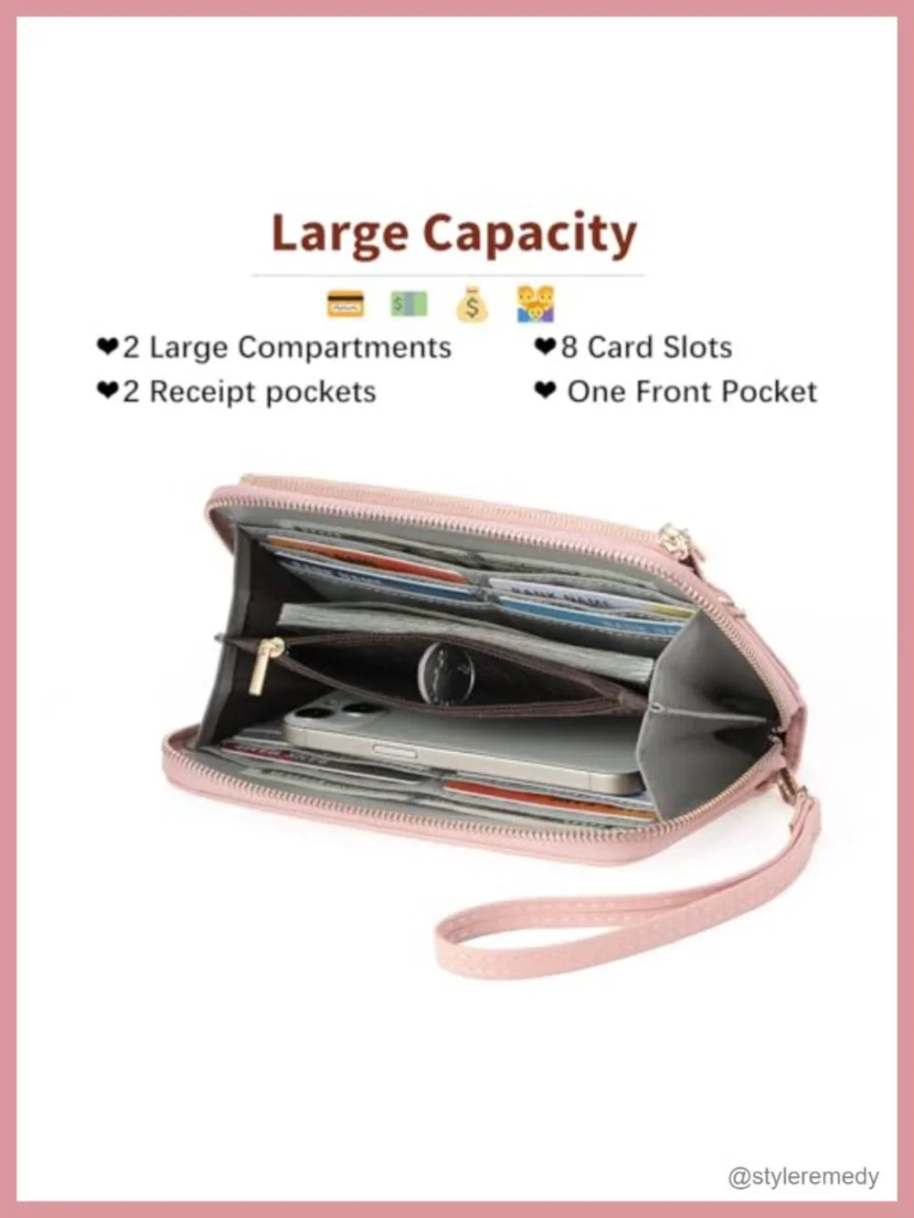 Faux Leather RFID Blocking Crossbody Phone Purse with Touch Screen Window